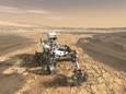Une illustration du rover Curiosity, qui explore les anciens lacs martiens.