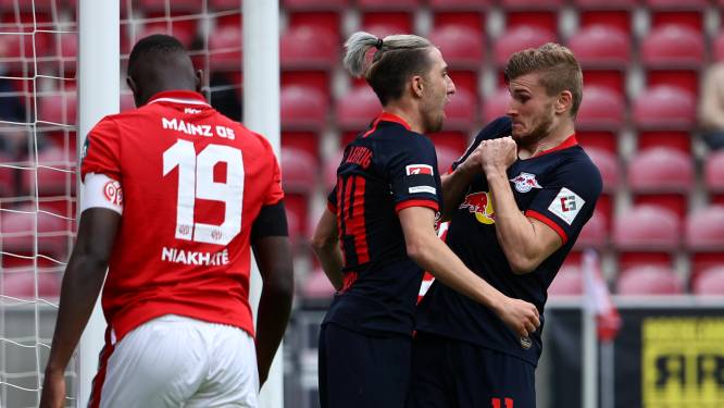 RB Leipzig klimt weer naar derde plaats na ruime overwinning bij Mainz