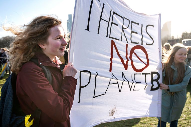 De klimaatdemonstratie in Den Haag, 7 februari 2019. Beeld  Guus Dubbelman
