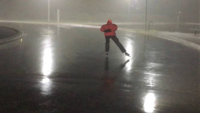 Het wonder van Winterswijk: dankzij ‘Willie Wortels’ 400 meter geschaatst op 1,5 millimeter ijs