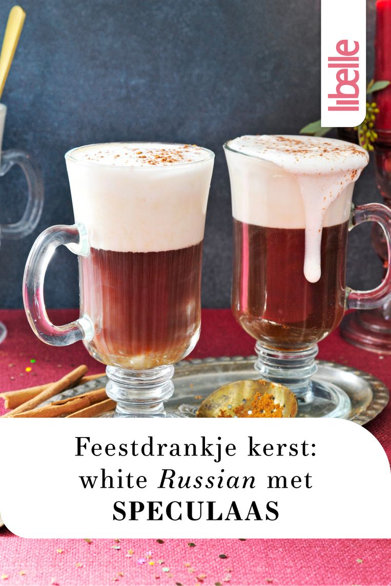 Feestdrankje kerst: white russian met speculaas Beeld Libelle