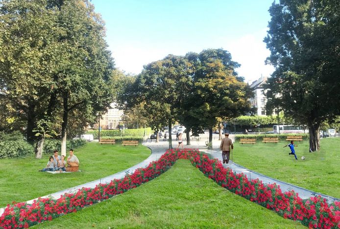 Le square du Souvenir, qui sépare les Etangs d'Ixelles, sera rendu exclusivement aux piétons et aux cyclistes pendant cet été. Un test qui pourrait bien s'avérer définitif.