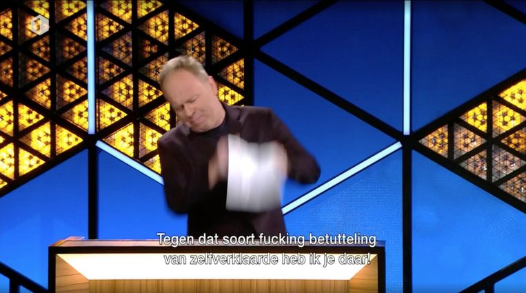 Ben Crabbé wordt woedend in ‘Blokken’. Beeld VRT