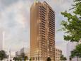 De Victoriatoren met 361 woningen komt op het parkeerterrein achter het TAC-gebouw aan de Mathildelaan in Eindhoven.