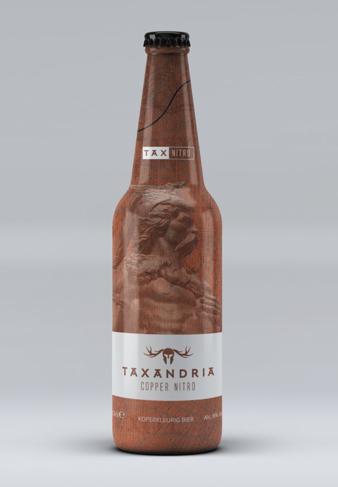 De speciale fles voor het Copper Nitrobier van Taxandria.