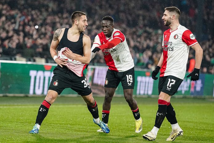 Ondrej Lingr maakte in de 83e minuut de 2-1 voor Feyenoord tegen FC Groningen, kort nadat hij Ayase Ueda had vervangen.