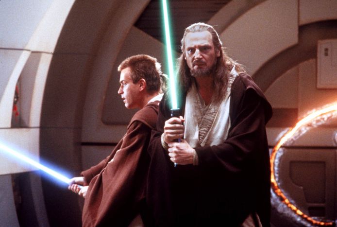 Ewan McGregor en Liam Neeson in ‘Star Wars: The Phantom Menace’.