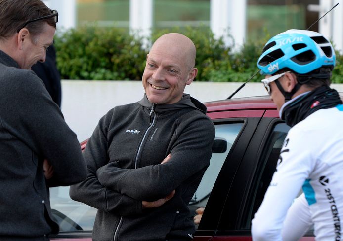 Dave Brailsford op stage in Mallorca.