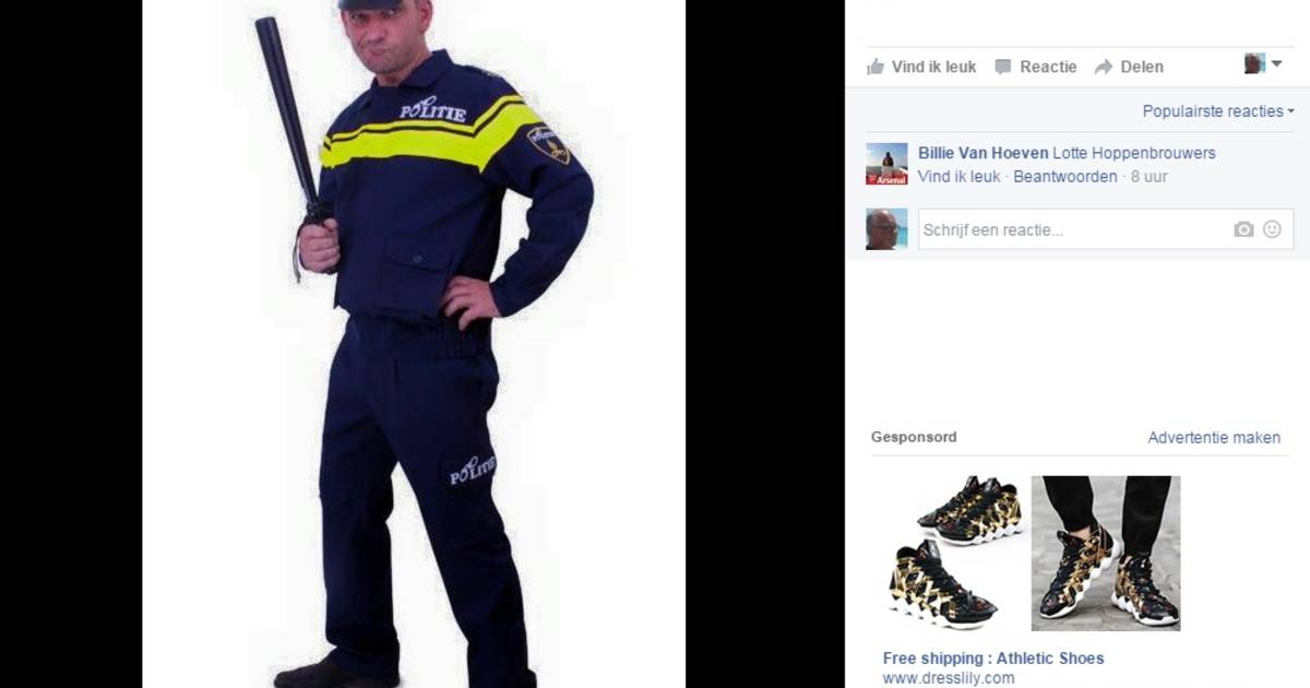 Verzoenen Lift geld Nepuniform lijkt erg veel op echt politie-outfit: winkel Breda haalt  carnavalspak uit collectie | Overig | bndestem.nl