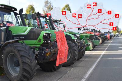 IN KAART. In heel Vlaanderen veel verkeershinder verwacht vandaag door tractorenactie