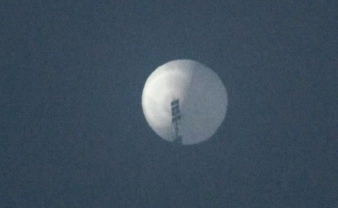 Le ballon espion chinois abattu par l'armée américaine le 4 février 2023.