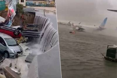 KIJK. Ingestorte wegen en vliegveld onder water: noodweer zorgt voor zware overstromingen in Dubai