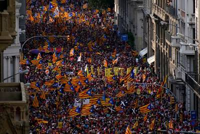 Ruim 400.000 betogers bij mars voor onafhankelijkheid Catalonië