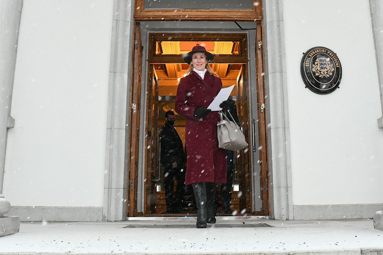 Kaja Kallas is sinds dinsdag de eerste vrouwelijke premier van Estland.  Beeld Hollandse Hoogte / Agence France Presse (AFP Photo)