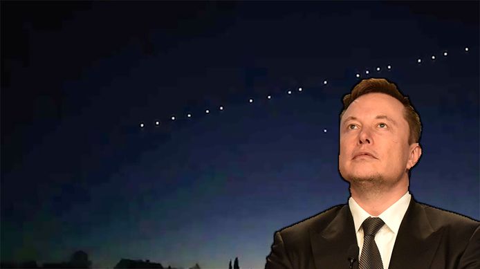 Het satelliettreintje van Elon Musk.