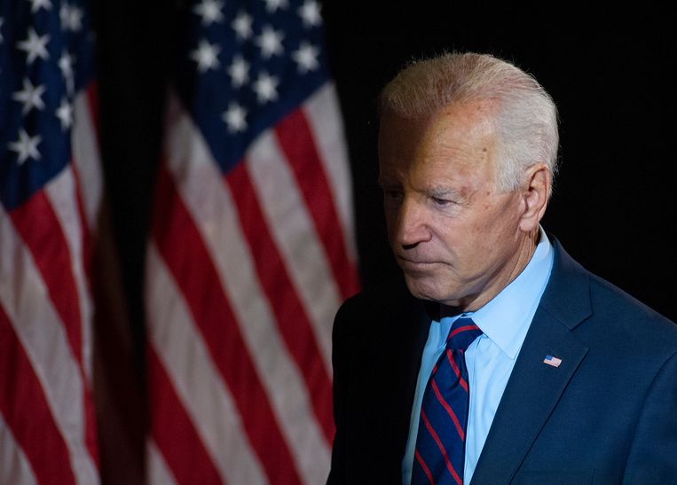 De Democraat Joe Biden, voormalig vicepresident en nu kandidaat voor het presidentschap.  Beeld Getty Images
