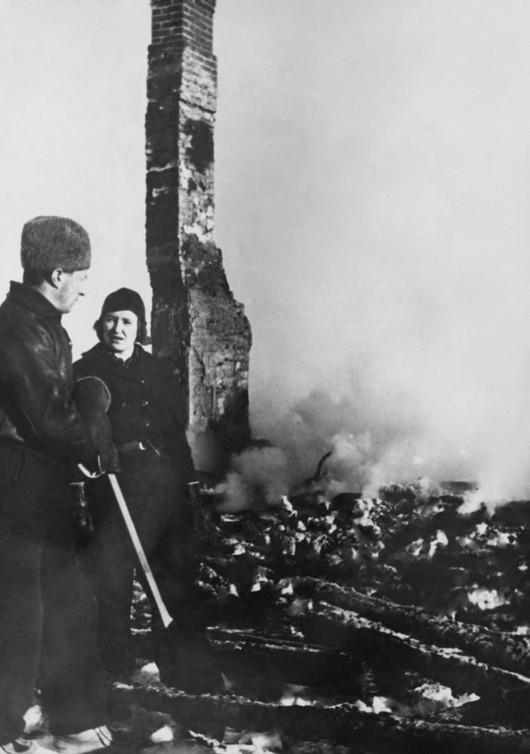 28 februari 1940: Pajala na het Russische bombardement. Beeld Gamma-Keystone via Getty Images