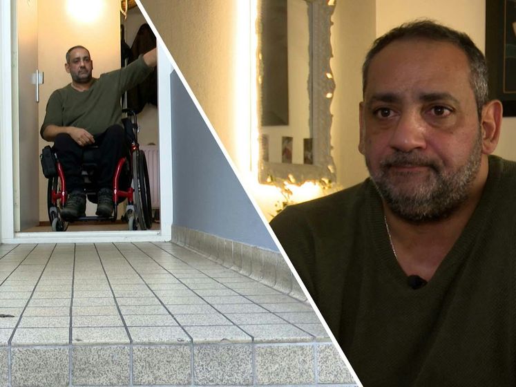 Hicham kan zijn huis niet uit met z'n rolstoel: ‘Ik word hier langzaam gek’