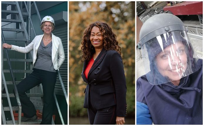 V.l.n.r. Yolanda van Rijswijk, Jacinta Hall en Willy Hofstra. In de bouw, techniek en IT zijn vrouwelijke werknemers nog flink in de minderheid.