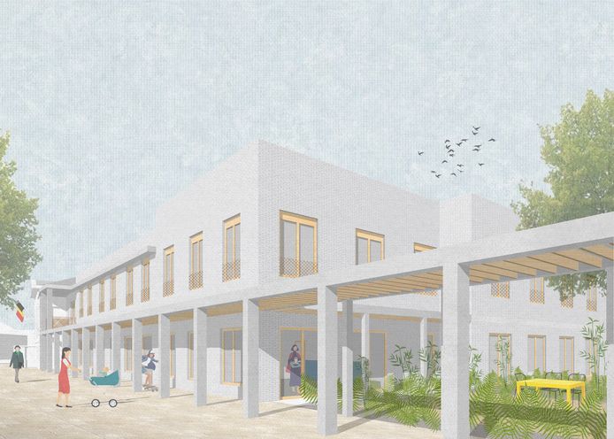 Enkele impressies van hoe het nieuwe gemeentehuis van Kalmthout eruit zou kunnen zien eind 2025.