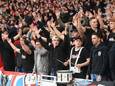 PSV-supporters bij de wedstrijd Arsenal-PSV.