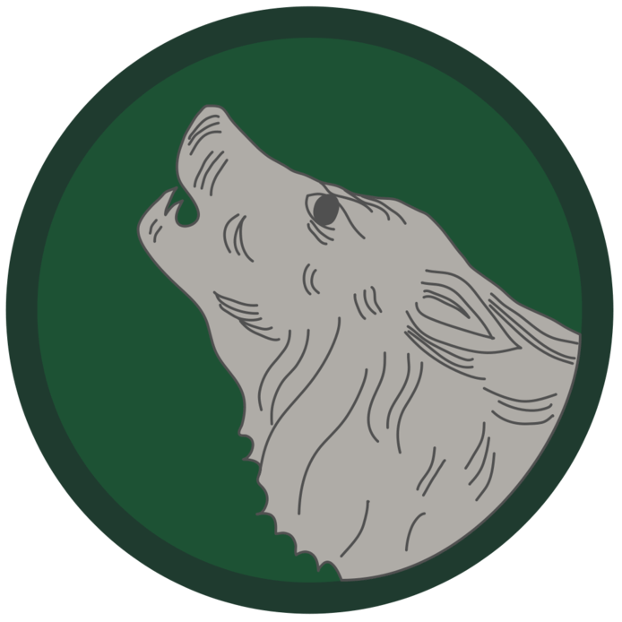 Het logo van de Timberwolves Brigade