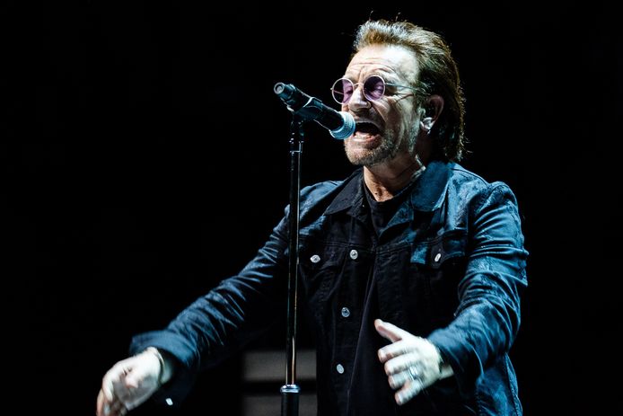 Bono tijdens een concert in Londen vorige maand.