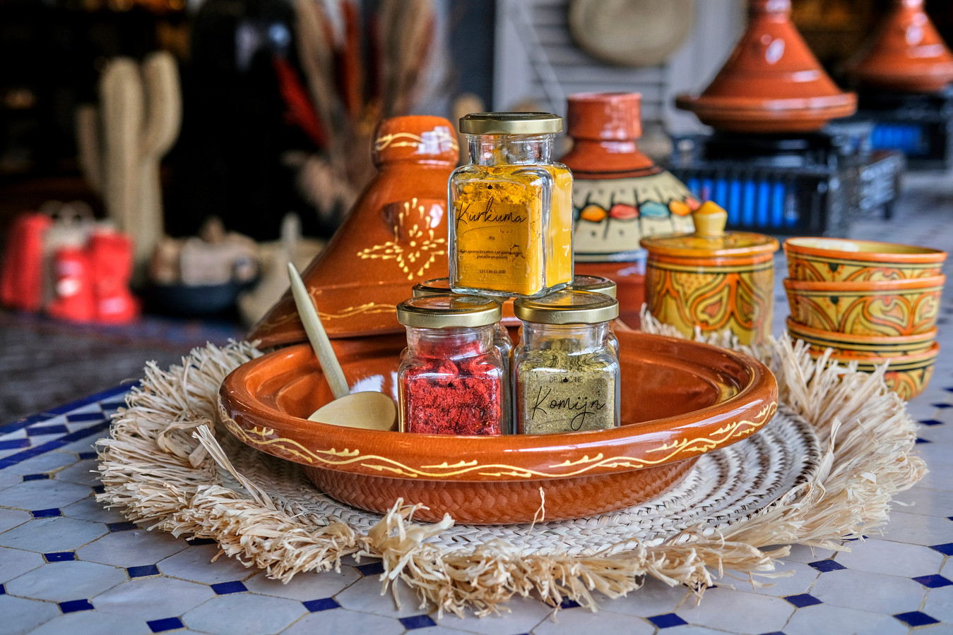 Specerijen voor De Tagine worden speciaal gemalen in Marrakech.