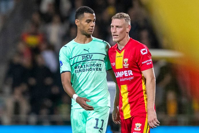 Cody Gakpo en Joris Kramer. 


during the match Go Ahead Eagles - PSV