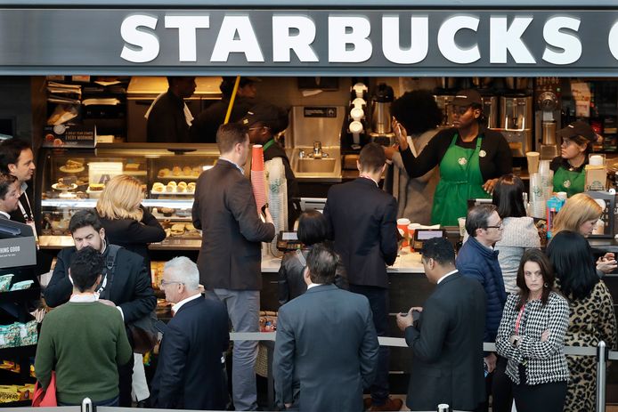 Een Starbucks in New York.