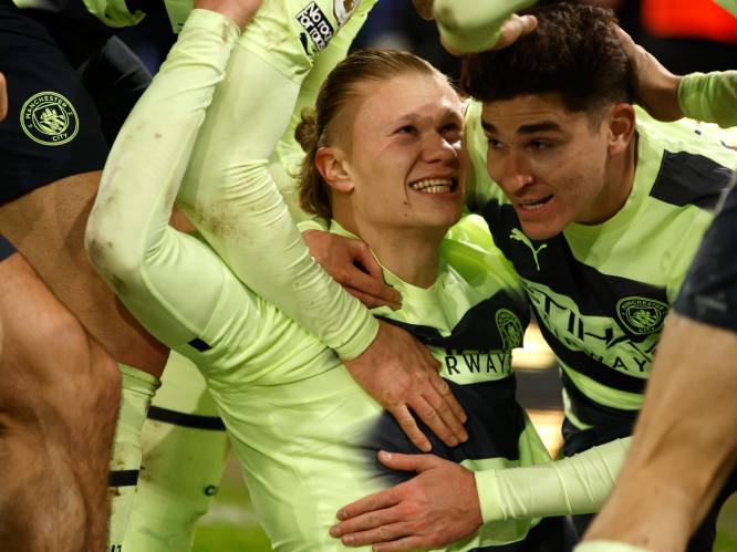 Haaland voorkomt puntenverlies City, De Bruyne draaft tien minuutjes op