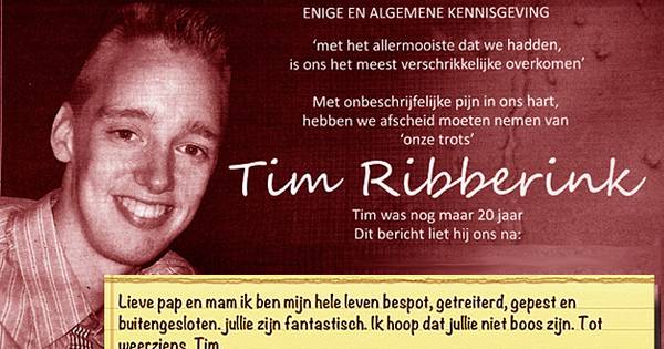 Ouders Tim Ribberink tonen afscheidsbrief na ophef | Binnenland - AD.nl
