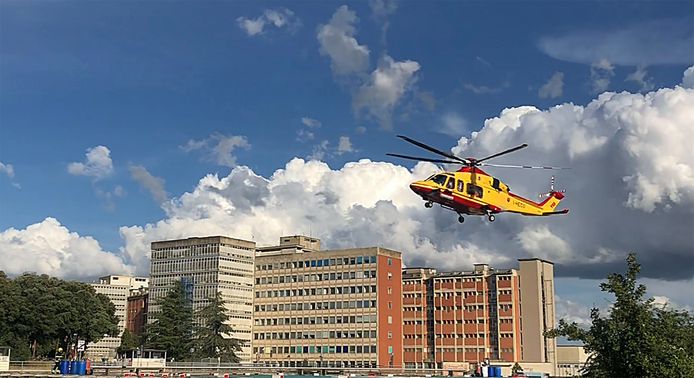 Alex Zanardi werd in deze helikopter overgebracht naar het ziekenhuis