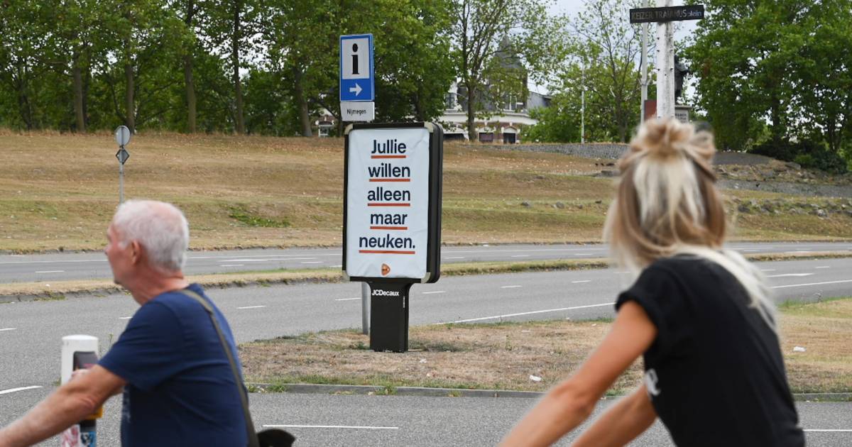 PostNL baalt van Nijmeegse posters met logo en schunnige tekst: ‘Niet grappig’