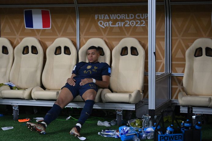 Kylian Mbappé baalt ondanks zijn hattrick geen wereldtitel voor Frankrijk.