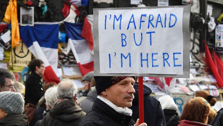 'Volgens Charlie Hebdo komt onze solidariteit en tolerantie voort uit angst. Uit angst om voor islamofoob of racist uitgemaakt te worden.' Beeld anp