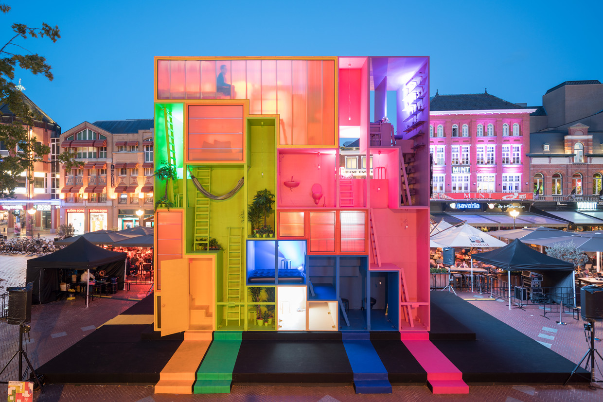 De 3D-geprinte Wego-flat die Winy Maas van MVRDV voor de Dutch Design Week in Eindhoven realiseerde. Beeld Ossip van Duivenbode