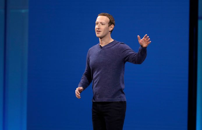 Facebook CEO Mark Zuckerberg tijdens de F8