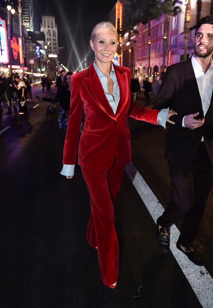 Gwyneth Paltrow in het pak in 2021.