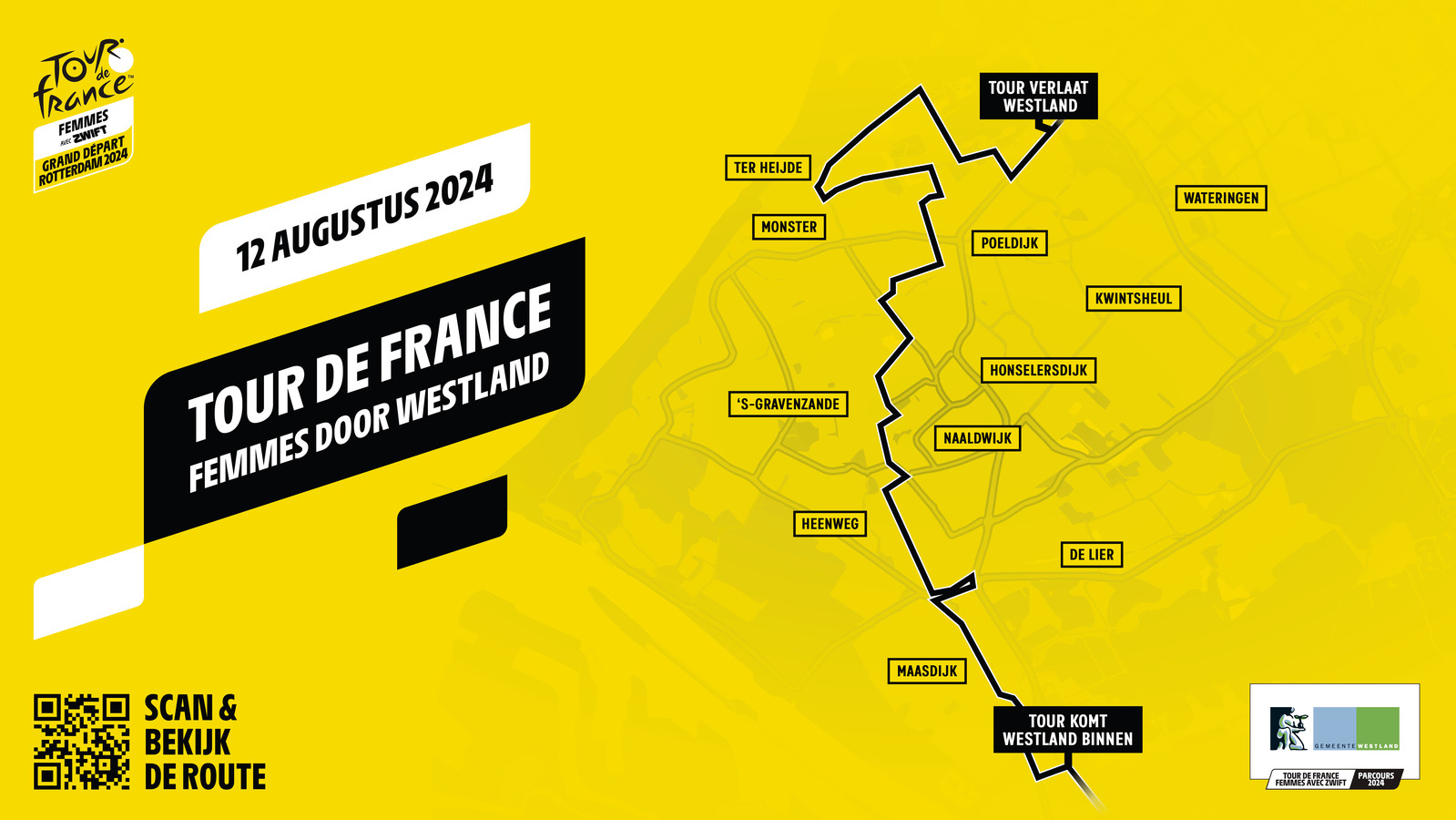 Westland kleurt geel tijdens eerste etappe Tour de France Femmes ‘Heel