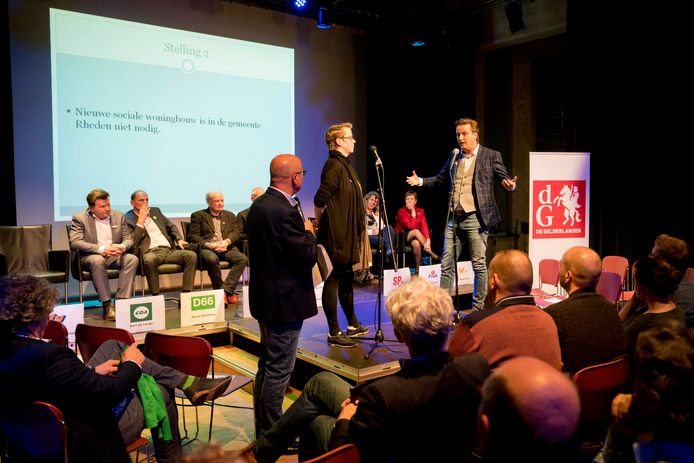 Debat tussen de Rhedense lijsttrekkers voor de vorige gemeenteraadsverkiezingen, in 2018.