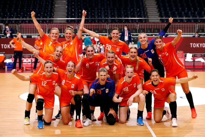Het Nederlands handbalteam.
