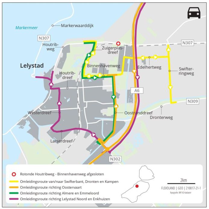 Omleidingen tijdens de eerste week van de werkzaamheden, vanaf 30 augustus