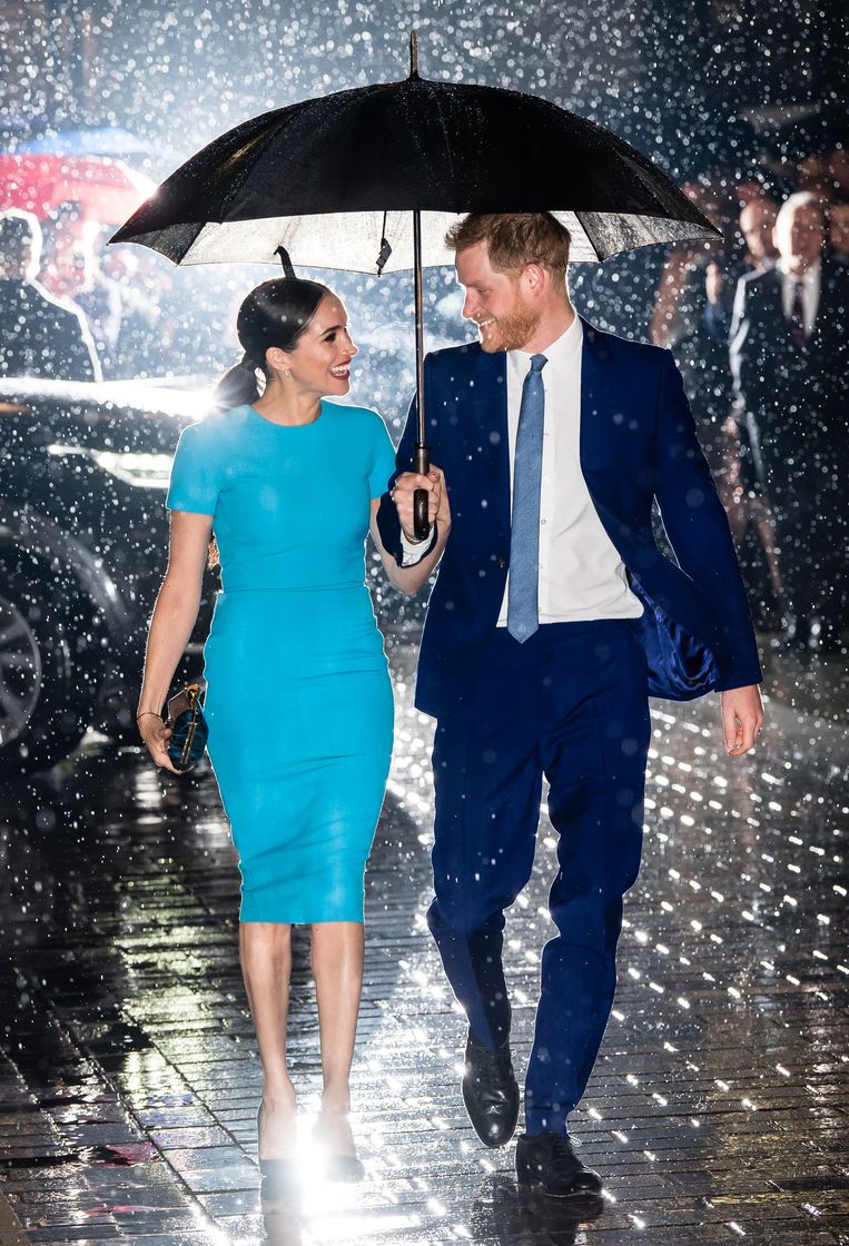 Meghan en prins Harry tijdens de uitreiking van de Endevaour Fund Awards (2020) Beeld WireImage