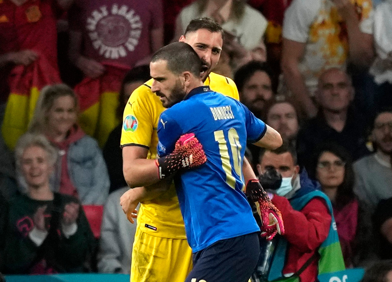 Gianluigi Donnarumma en Leonardo Bonucci.