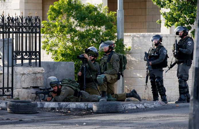 Israëlische troepen in Bethlehem.