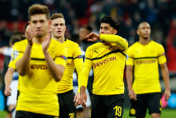 Borussia Dortmund na het verloren duel met Tottenham Hotspur (0-3).