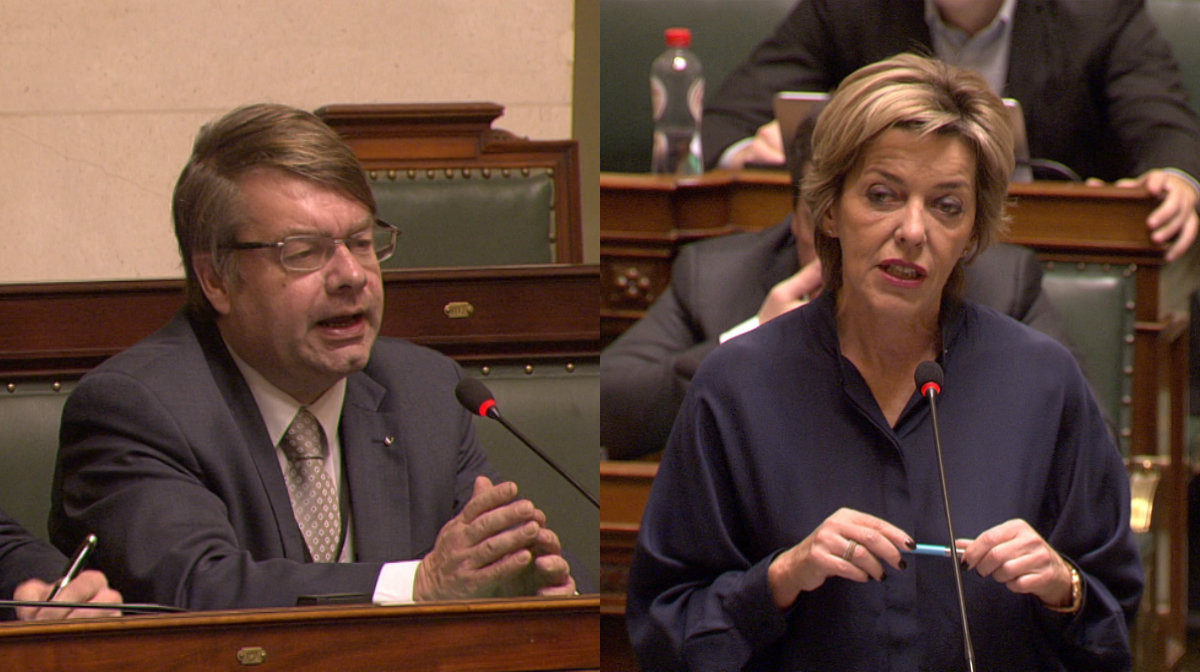 Jan Penris (Vlaams Belang) en Carina Van Cauter (Open Vld).