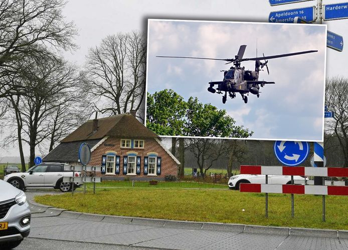 De boerderij in Uddel, waar de verdachte op een Apache zou hebben geschoten met een luchtbuks.