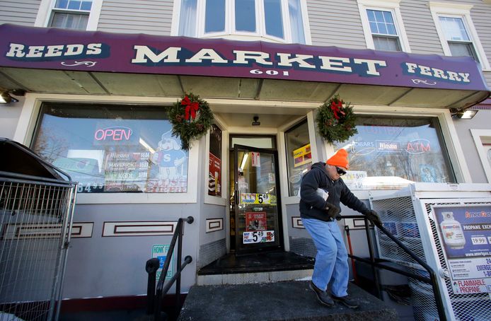 De bewuste winkel in het  stadje Merrimack (New Hampshire) waar het winnende lot werd gekocht.